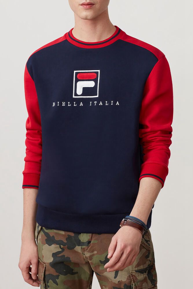 Fila Sweatshirt Mens Navy - Ventura - Philippines 2908637-ZM